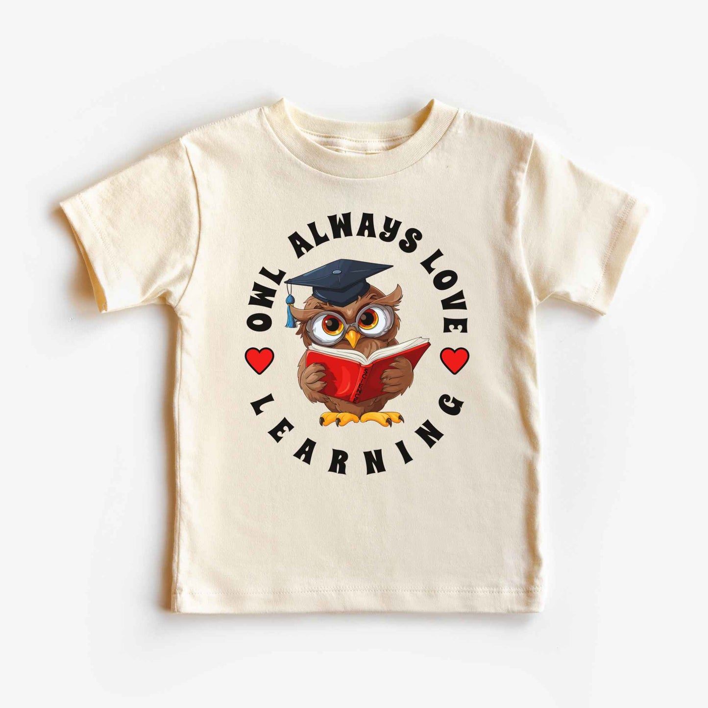 Owl Reading Shirt Kids Learning Book Lover Tee