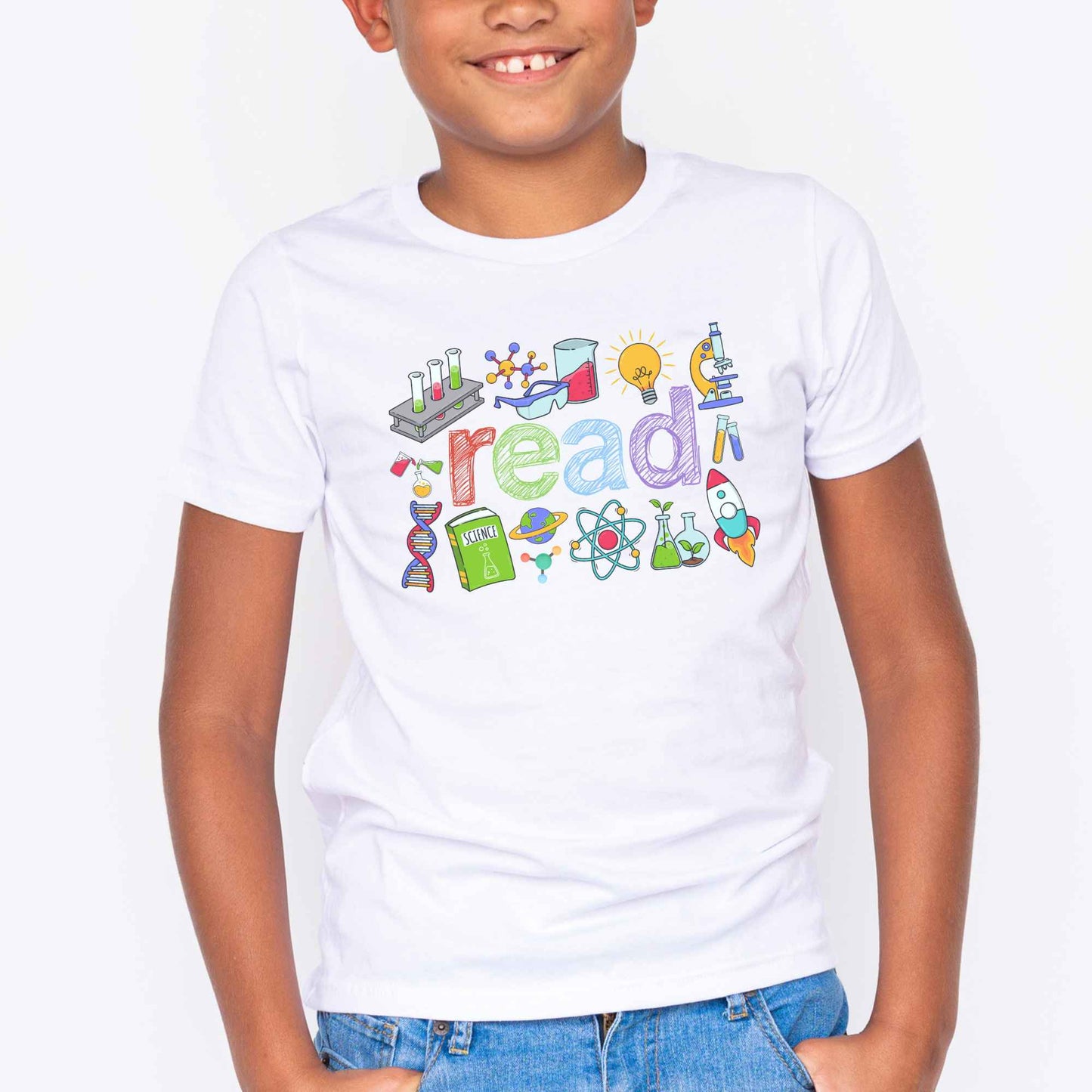Science Reading Shirt Kids Book Lover STEM Tee