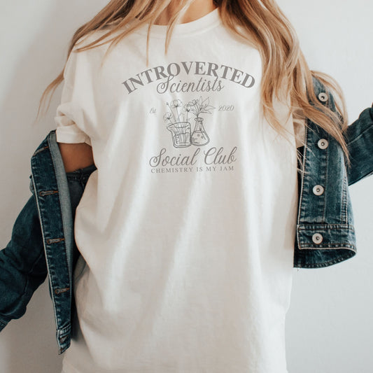 Custom Introverted Scientist Social Club Member T-shirt