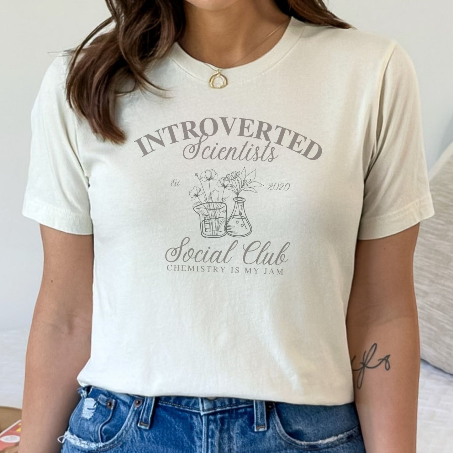 Custom Introverted Scientist Social Club Member T-shirt