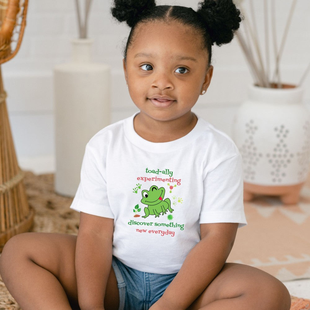 Toad-ally Experimenting Frog 🐸💡 Toddler Graphic Tees