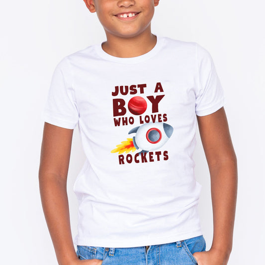 Just A Boy Who Loves Rockets 🚀👨🏻‍🚀 Youth Graphic Tees