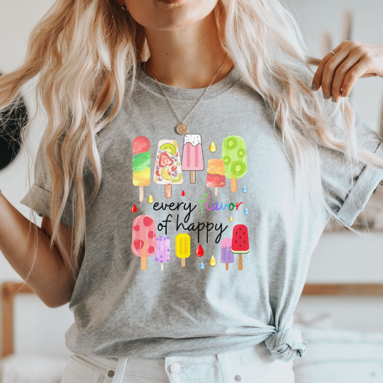 Popsicle - Every Flavor of Happy 🍦🌈 Adult Graphic Tee