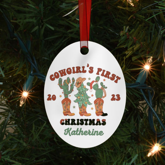 a christmas ornament hanging from a christmas tree